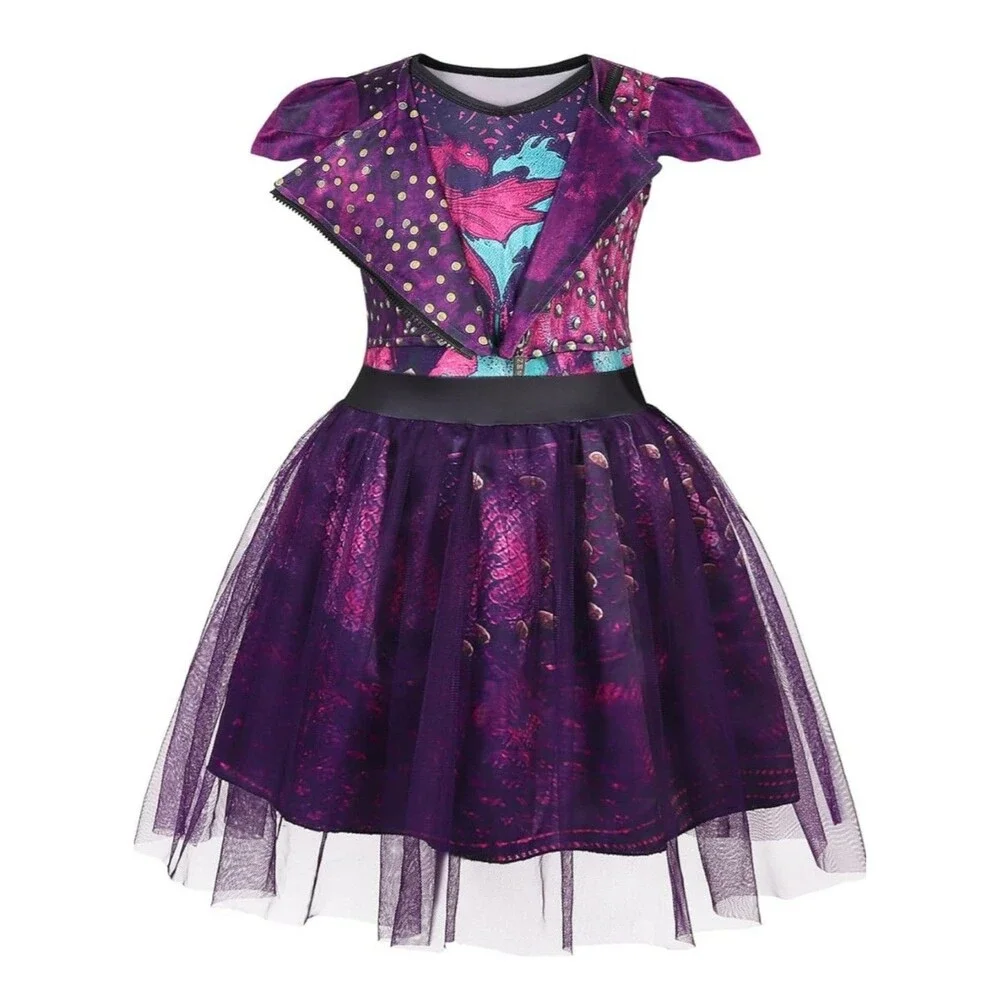 Disney Descendants Mal Costume DRESS ONLY Girls 9-10 Halloween Cosplay